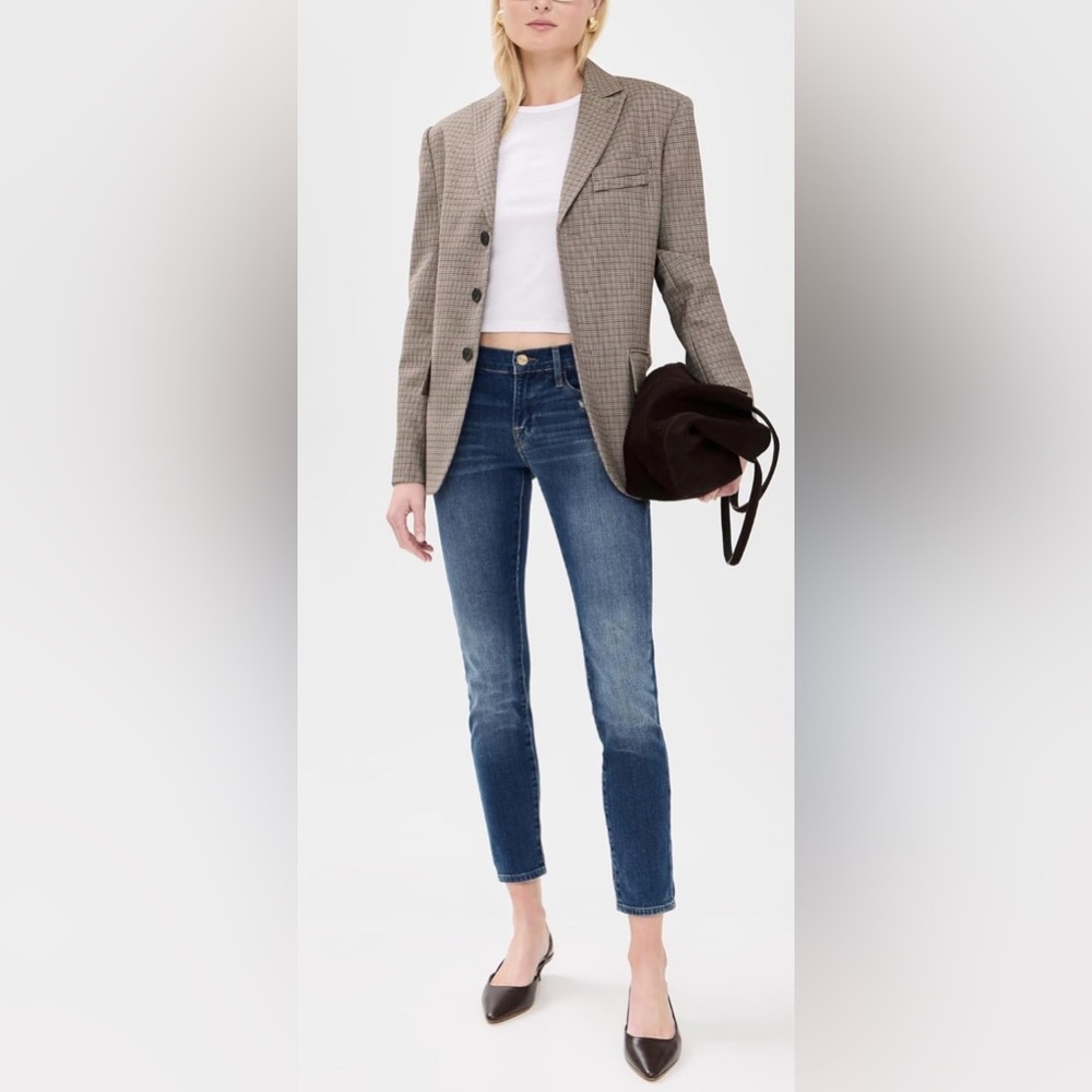 FRAME Le Garçon Crop Jeans Cova Wash Mid-Rise Straight Leg Size 25‎